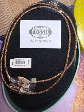 Fossil Brown Rope like Pendant Necklace